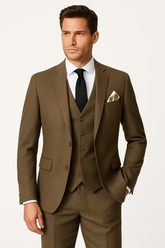 Men's caramel brown 3 piece